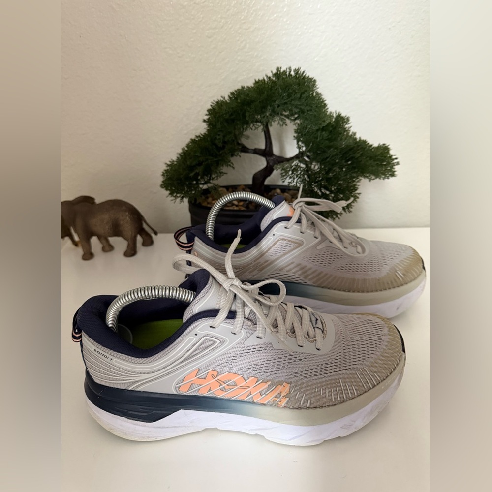 Hoka Women's Athletic Shoes in Gray and Orange - Picture 1 of 6
